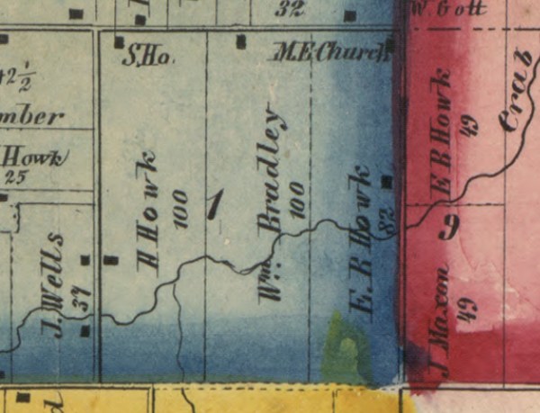 Bradley 100 Acres in SE corner Seciton 1 1857