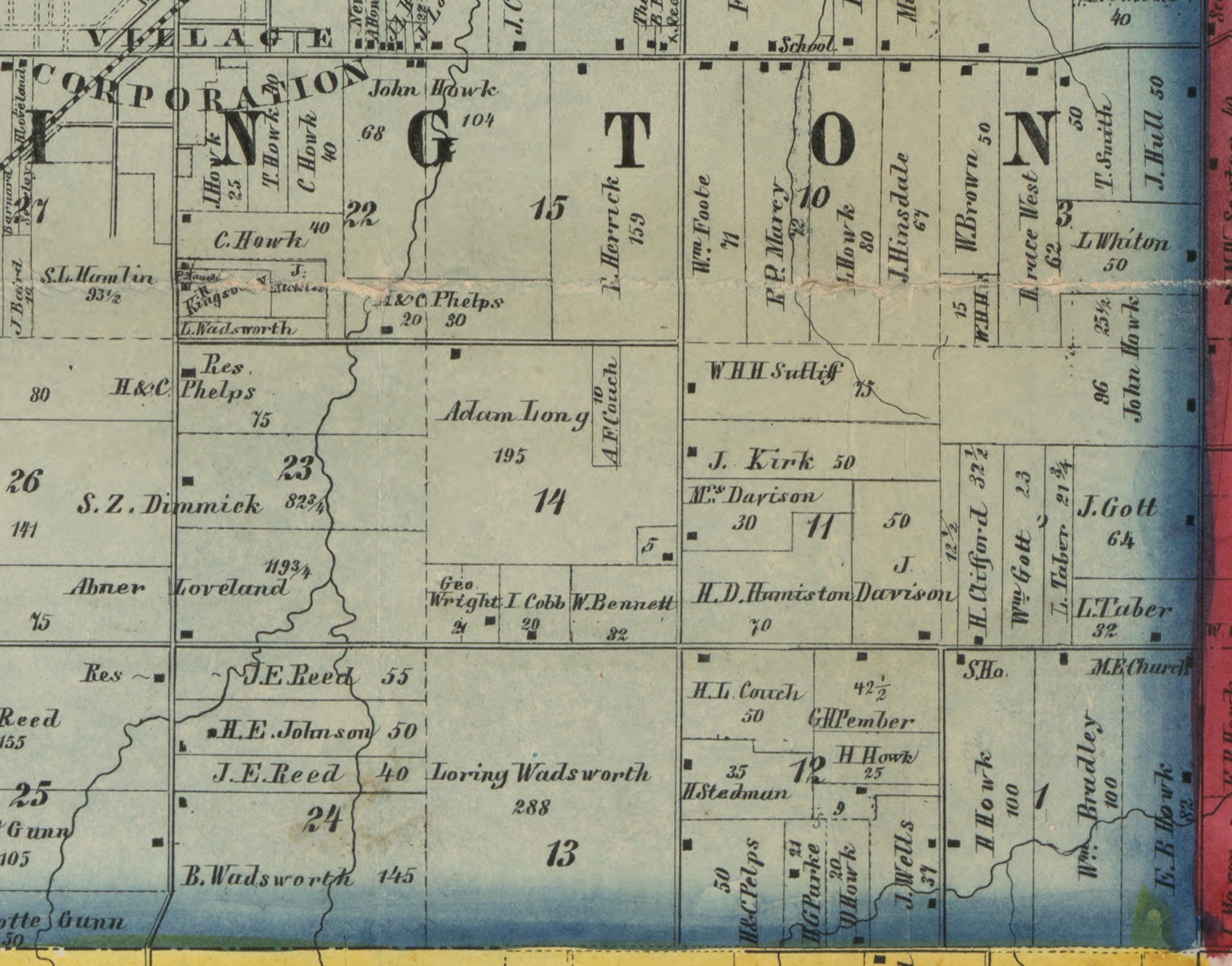 SE Part of Wellington Township 1857